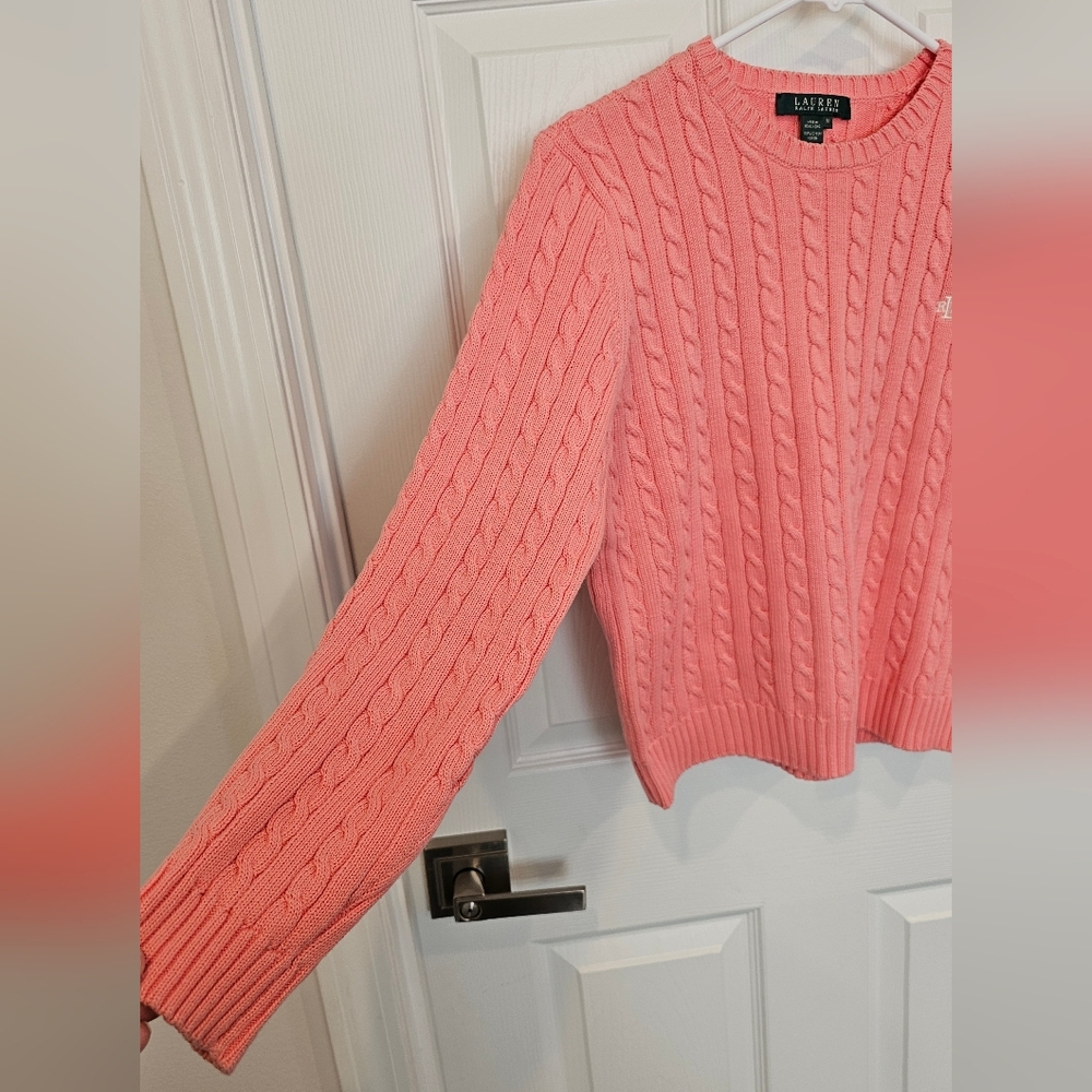 Lauren Ralph Lauren Women's Light Pink Knit Y2K Sweater Size--M - Picture 4 of 12